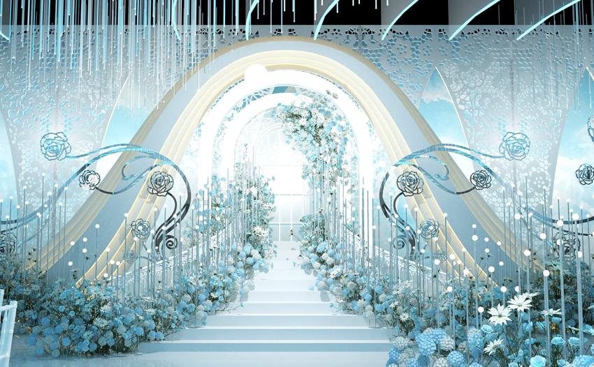 永安坝街道釡香烙馍村水晶厅效果展示